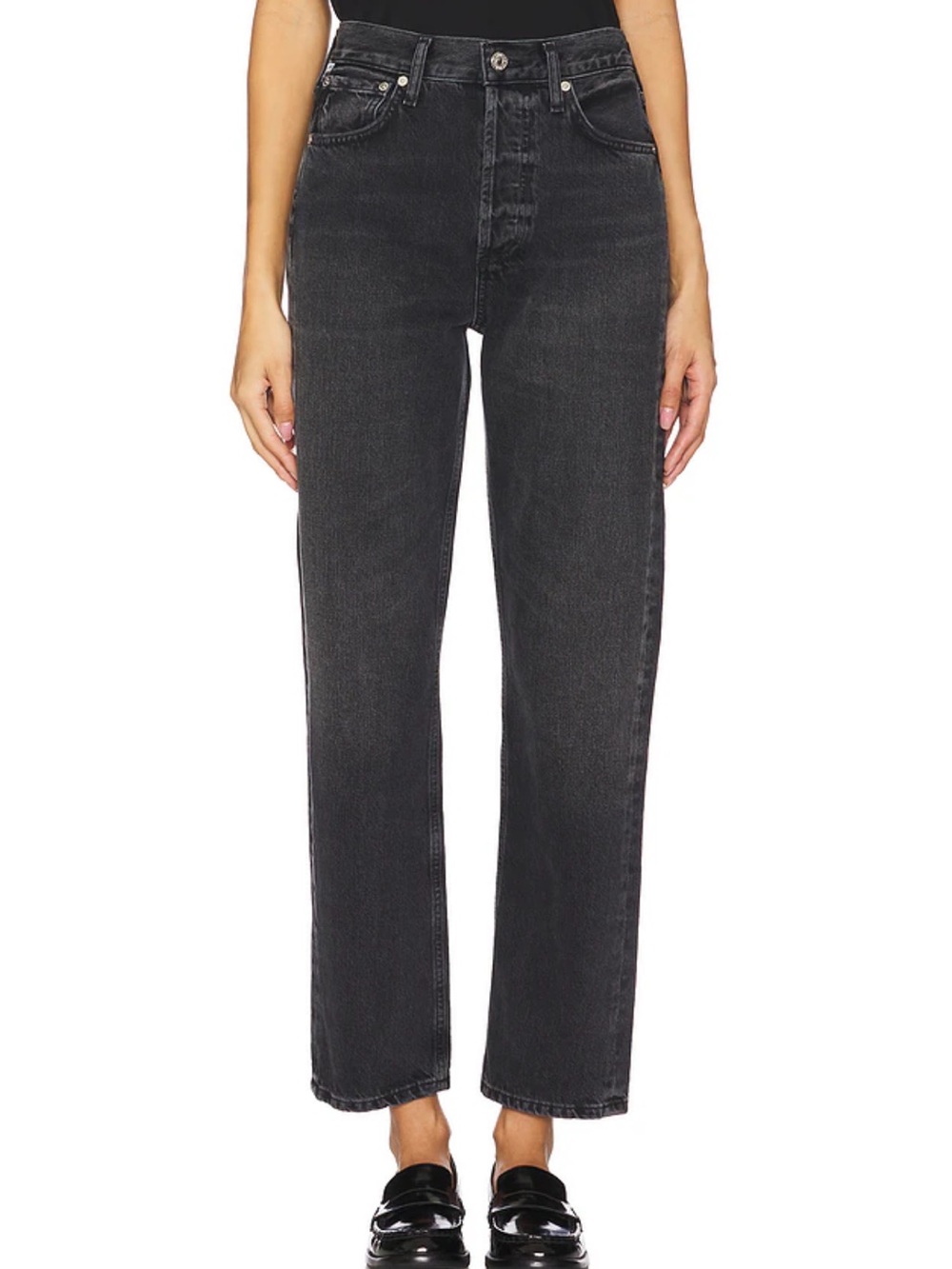 Citizens Of Humanity Blaine High Rise Straight Jeans in Vintage Black